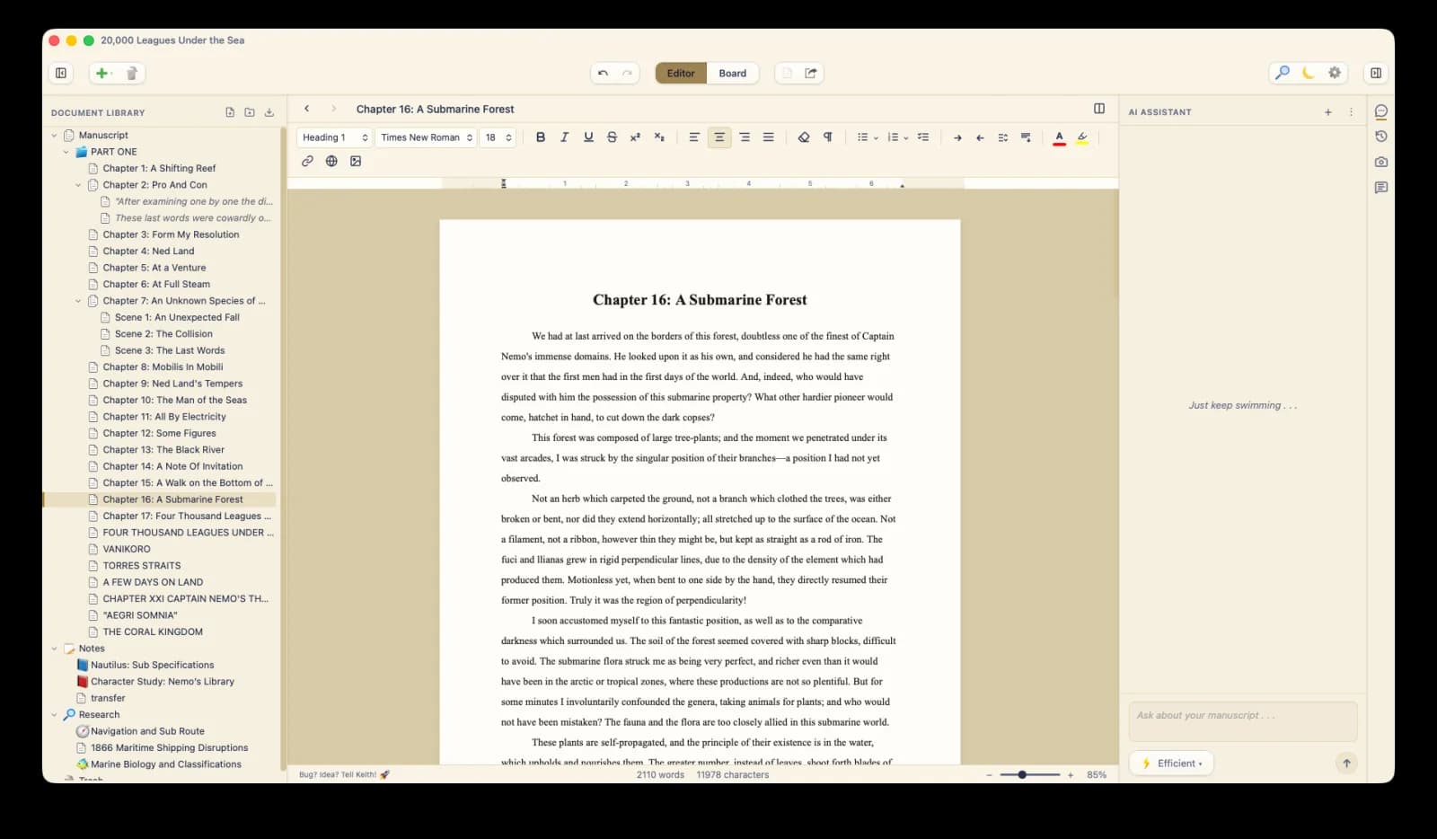 Parchment theme in Moondoggle