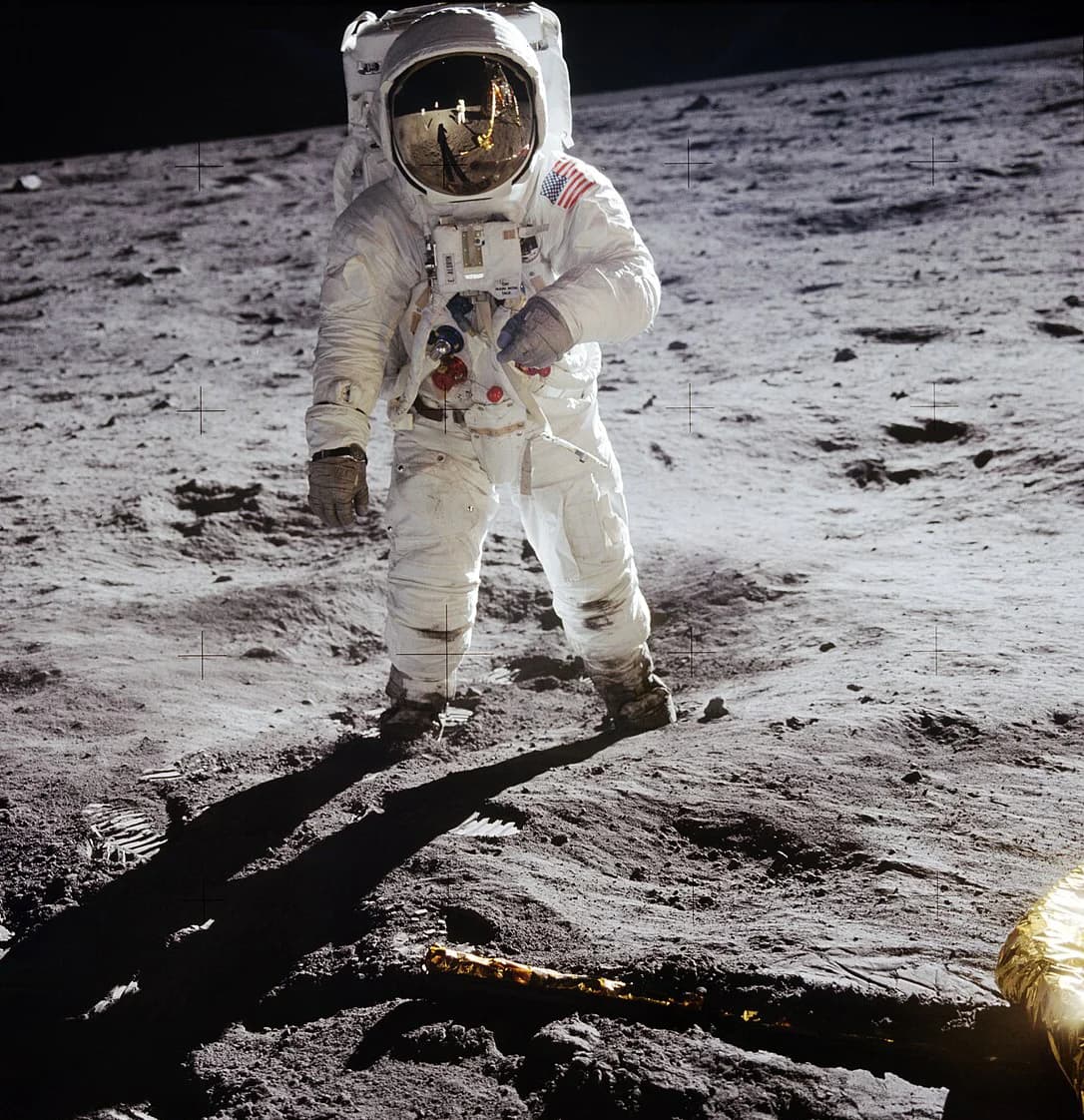 Apollo lunar module landing on the moon